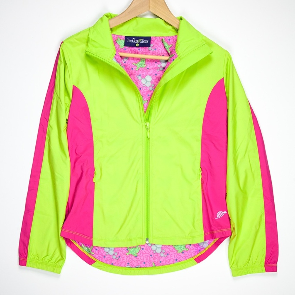 Girls Lime and Pink Soft Windbreaker Jacket